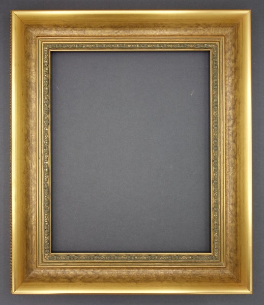Leerrahmen Altgold mit verzierter Kante 24,5 x 30,5 cm Falzmaß