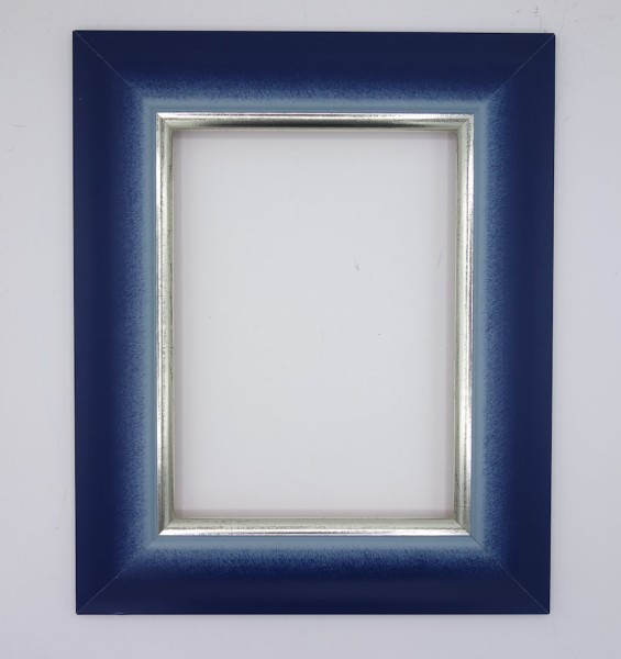 Leerrahmen Hellblau/Dunkelblau mit Silberkante 18,5 x 24,5 cm Falzmaß